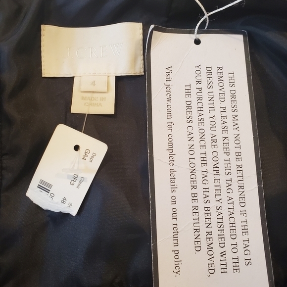 J.Crew Elyse Silk Taffeta Dress Size 4 Black Ruffle Crossover - Picture 8 of 8